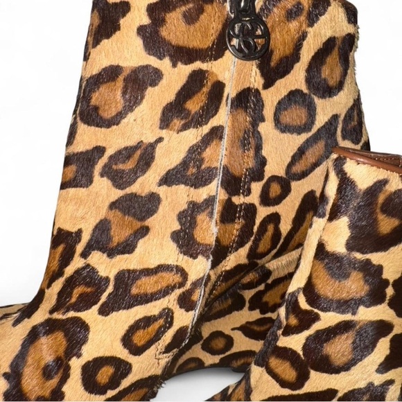 Sam Edelman Women's Wilma Leopard Print Calf Pony Hair Ankle Booties Sz 8M - Picture 2 of 6